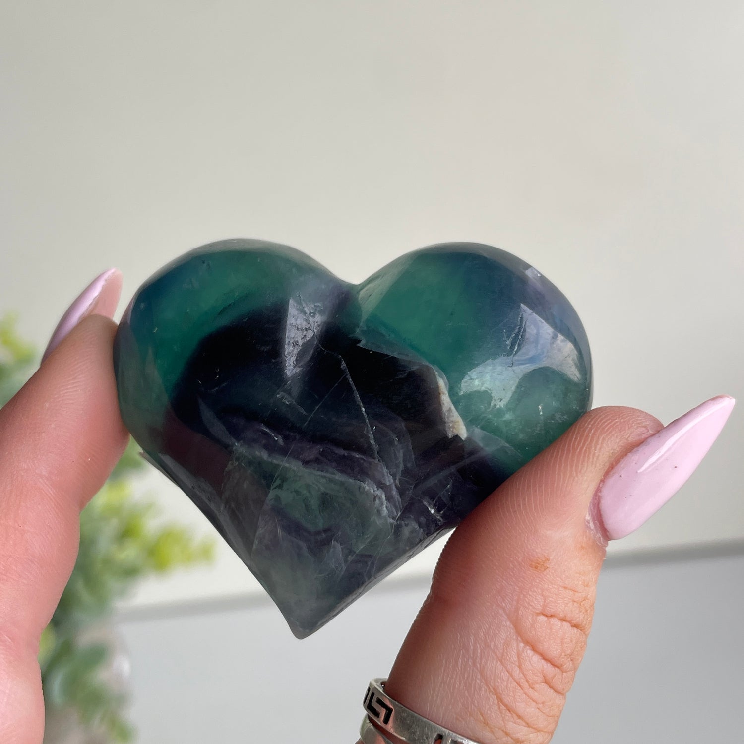 Fluorite Hearts Plump Lge