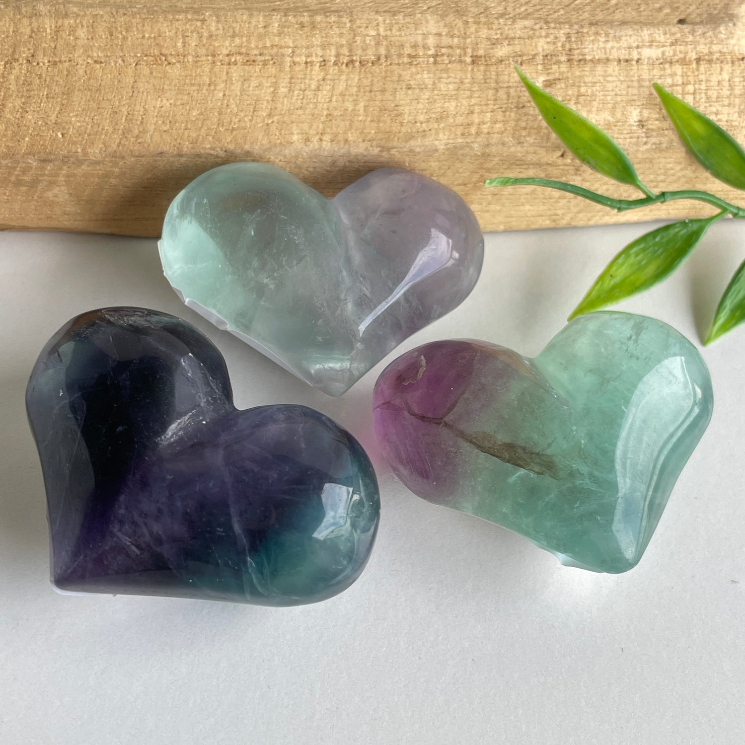 Fluorite Hearts Plump Sml