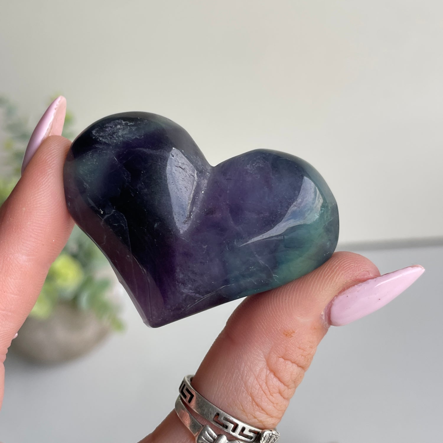 Fluorite Hearts Plump Sml