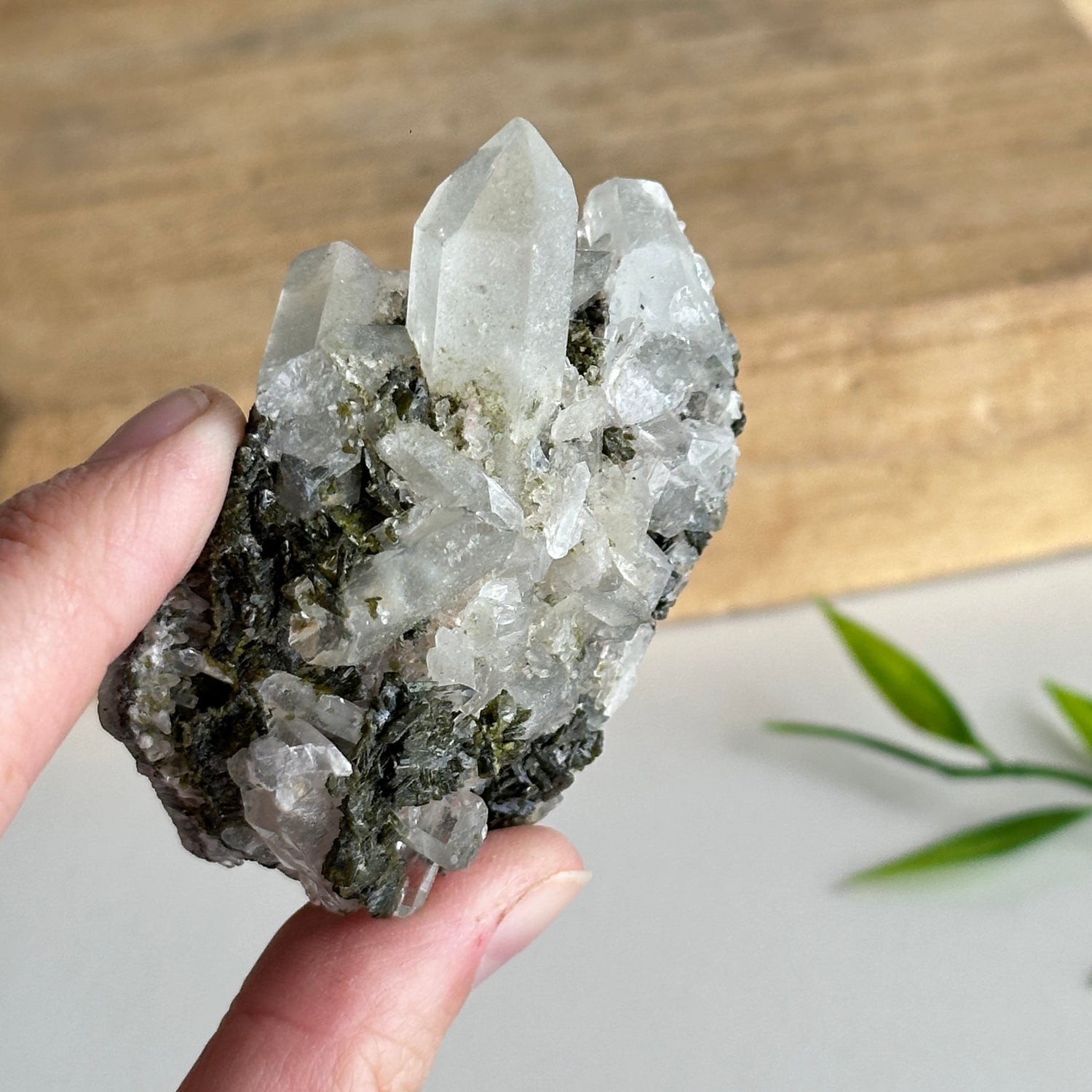 Epidote & Quartz Cluster 82g