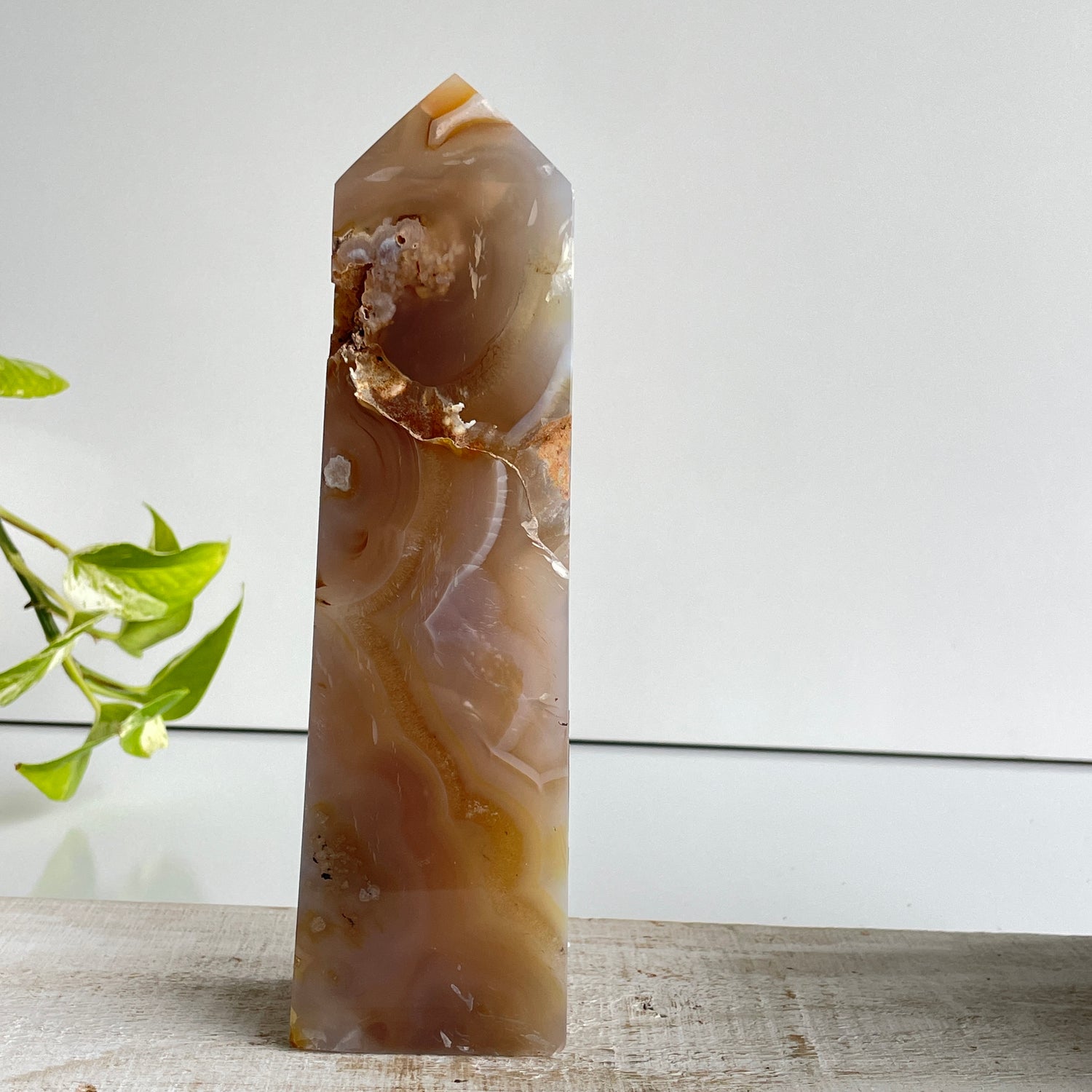 Flower Agate Obelisk 19.2cm