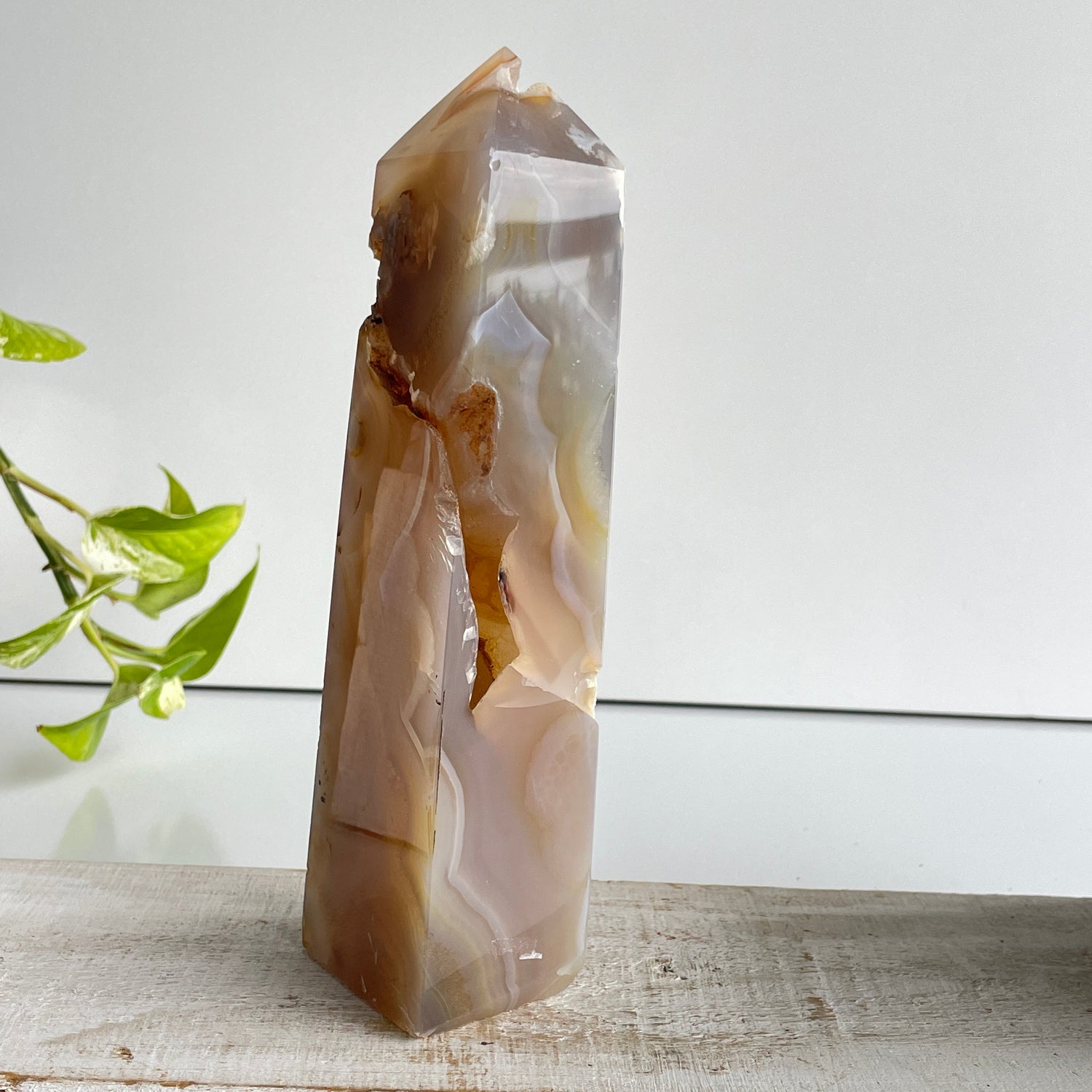 Flower Agate Obelisk 19.2cm