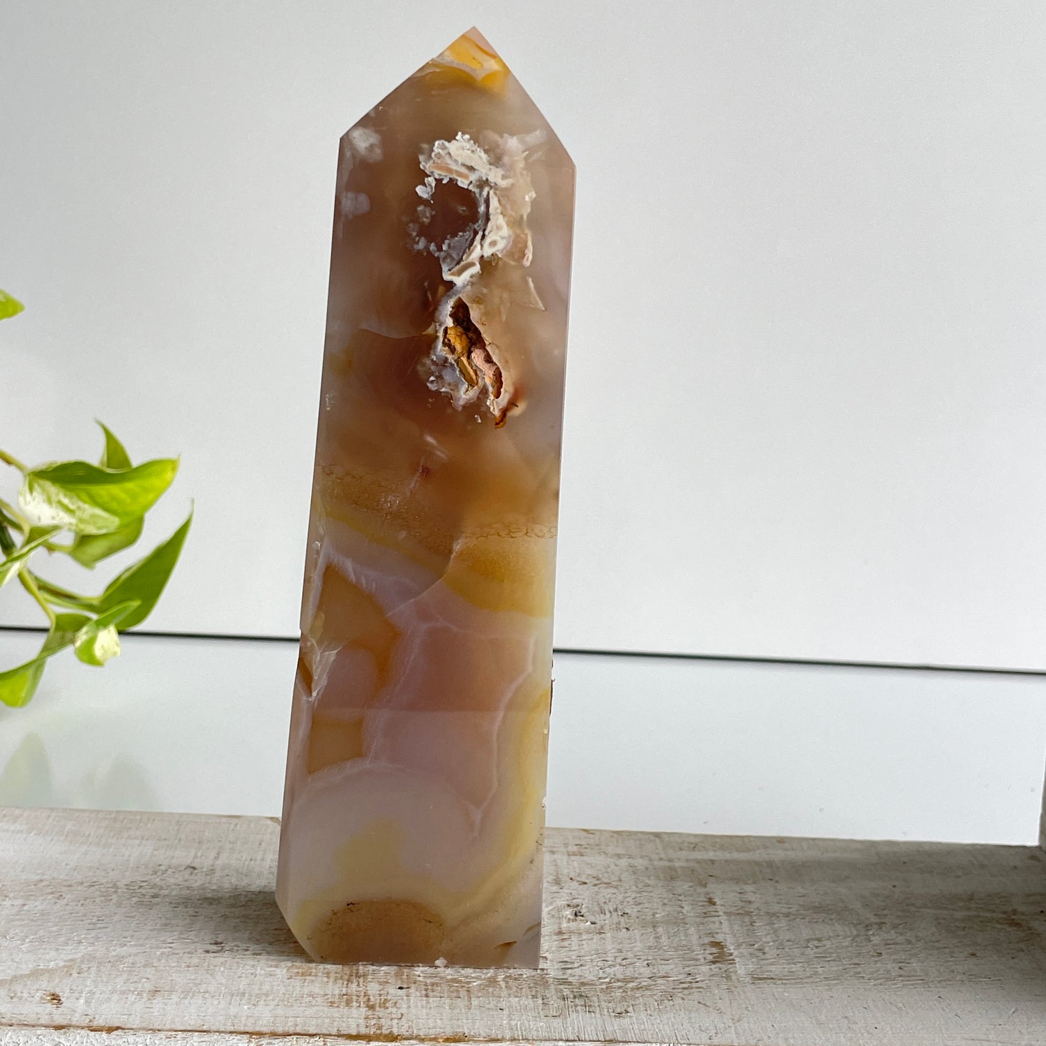 Flower Agate Obelisk 19.2cm