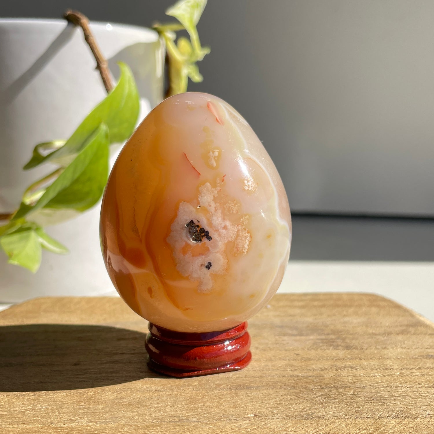 Flower Agate Egg 234g
