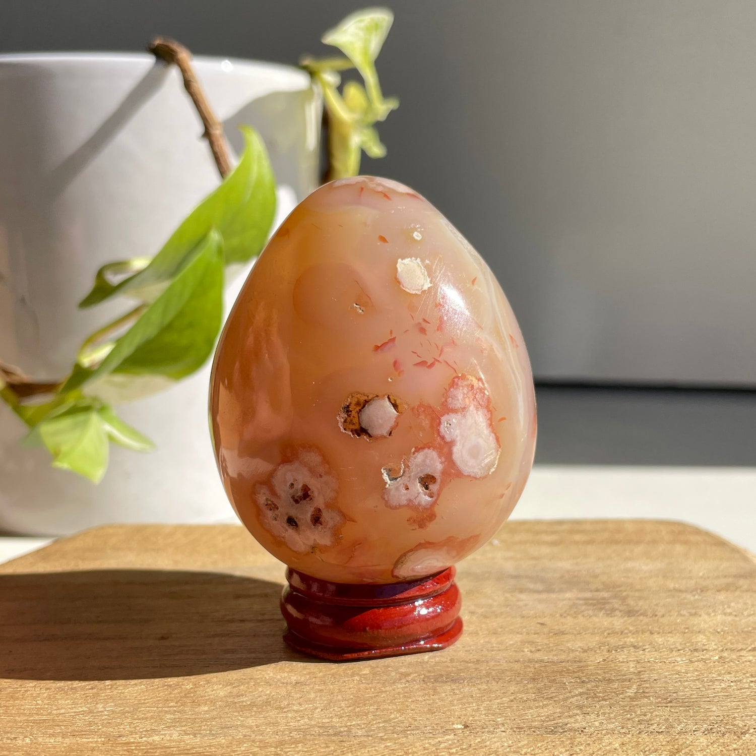 Flower Agate Egg 234g