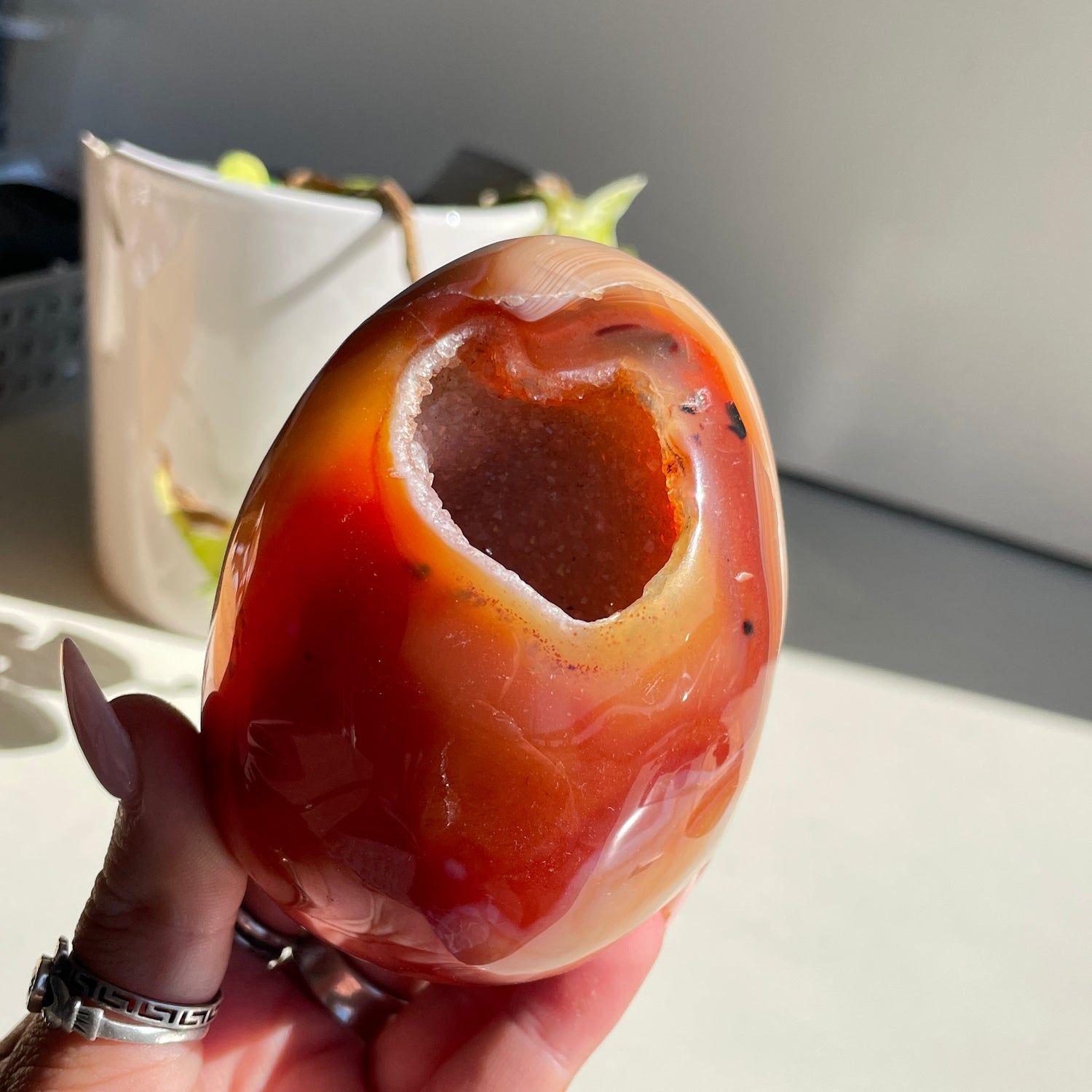Carnelian Geode Egg 466g
