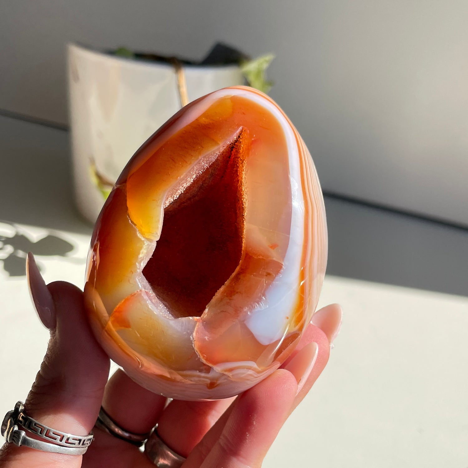 Carnelian Geode Egg 316g