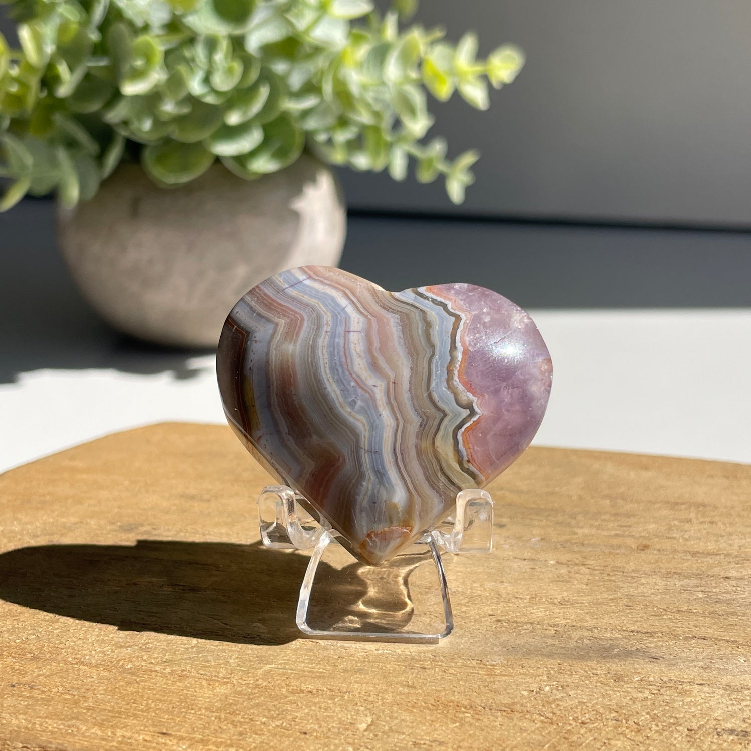 Amethyst & Agate Heart 4.1cm