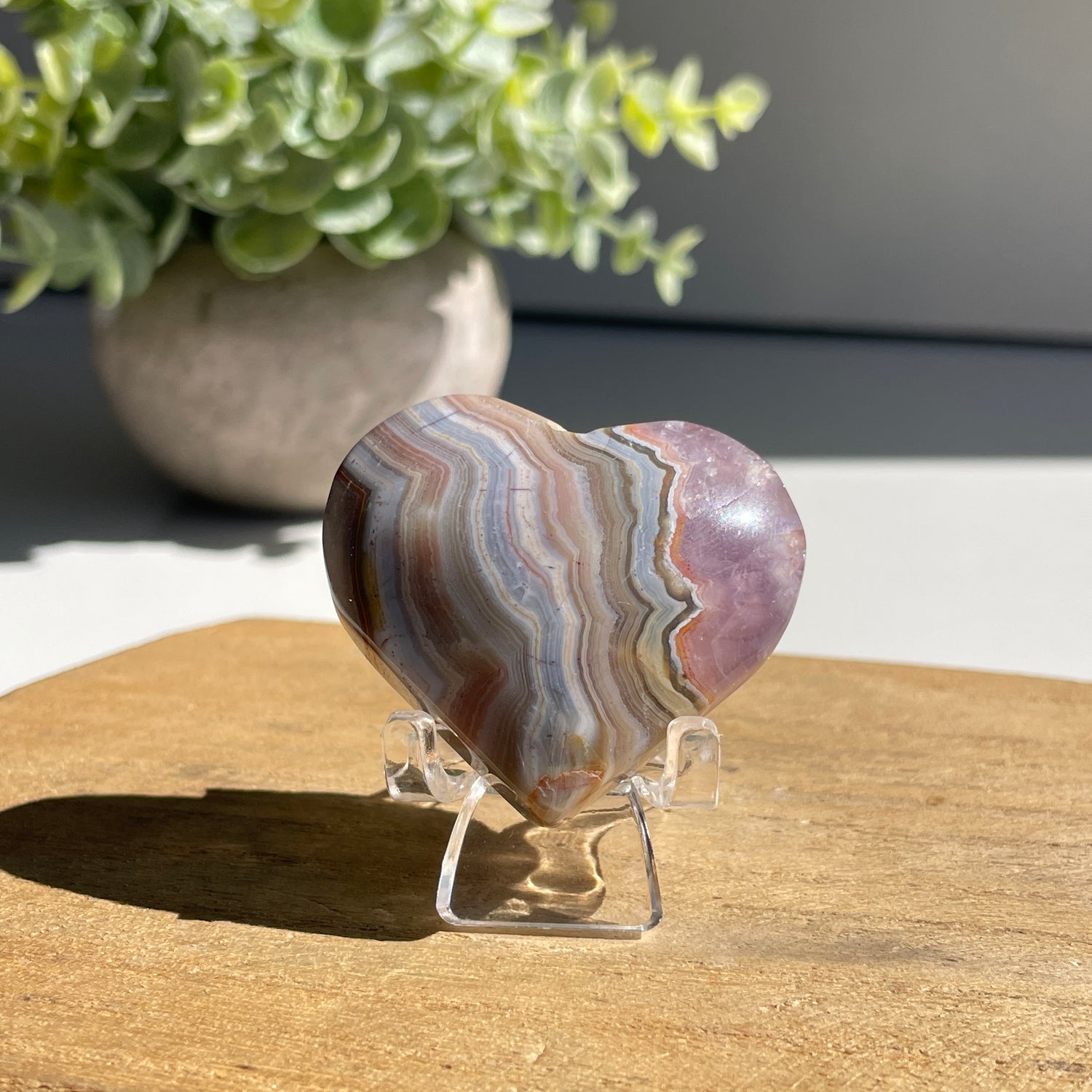 Amethyst & Agate Heart 4.1cm