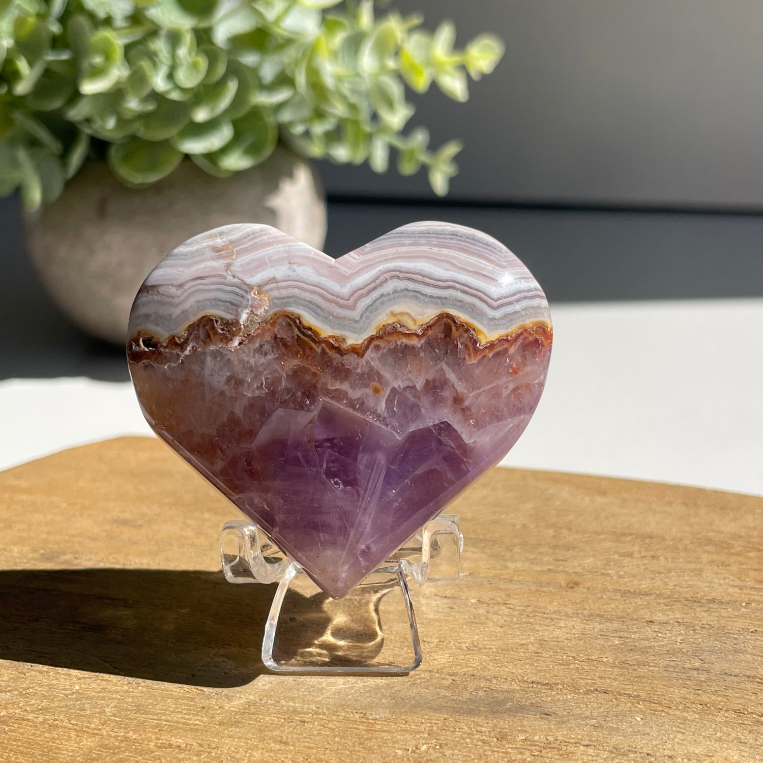 Amethyst & Agate Heart 5cm