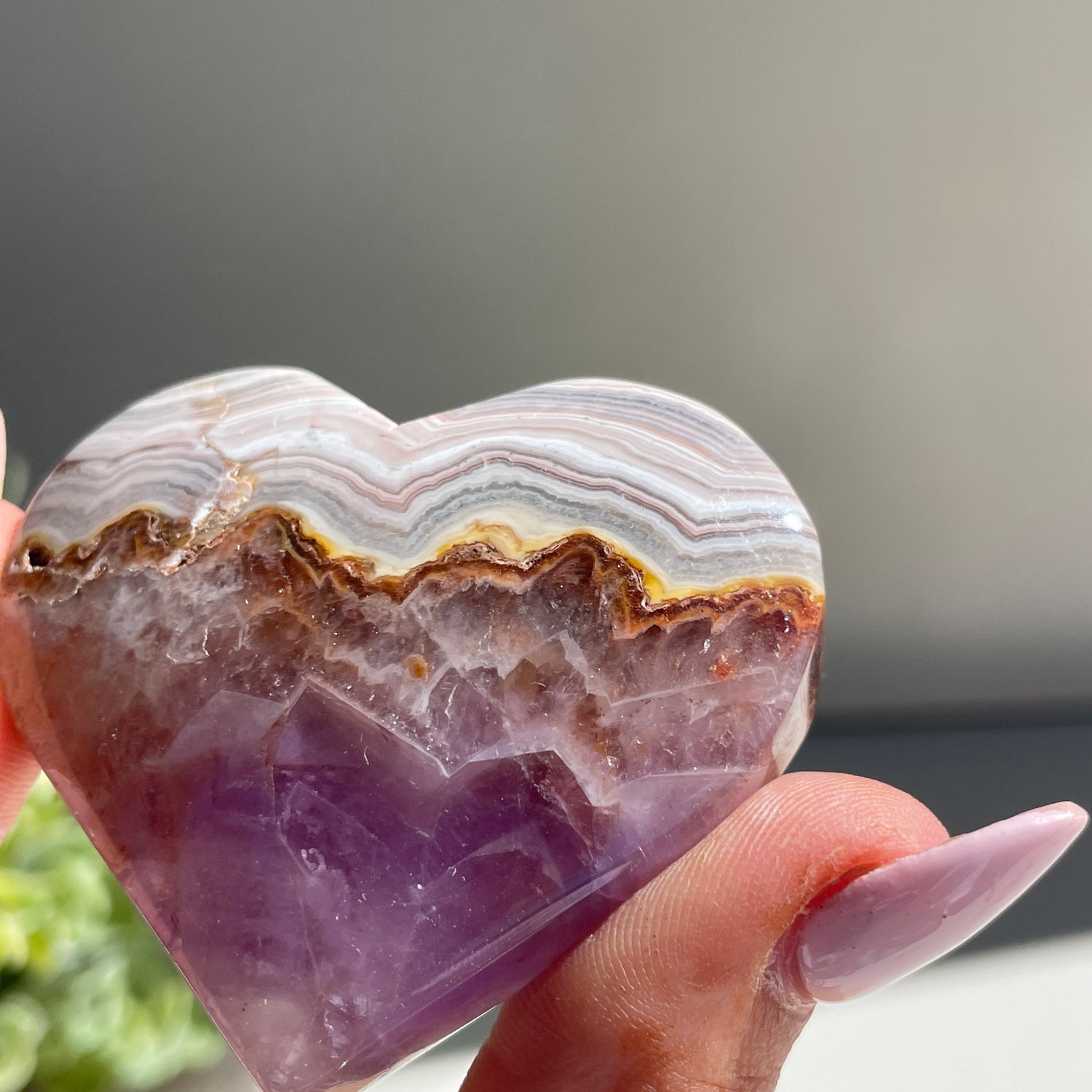 Amethyst & Agate Heart 5cm