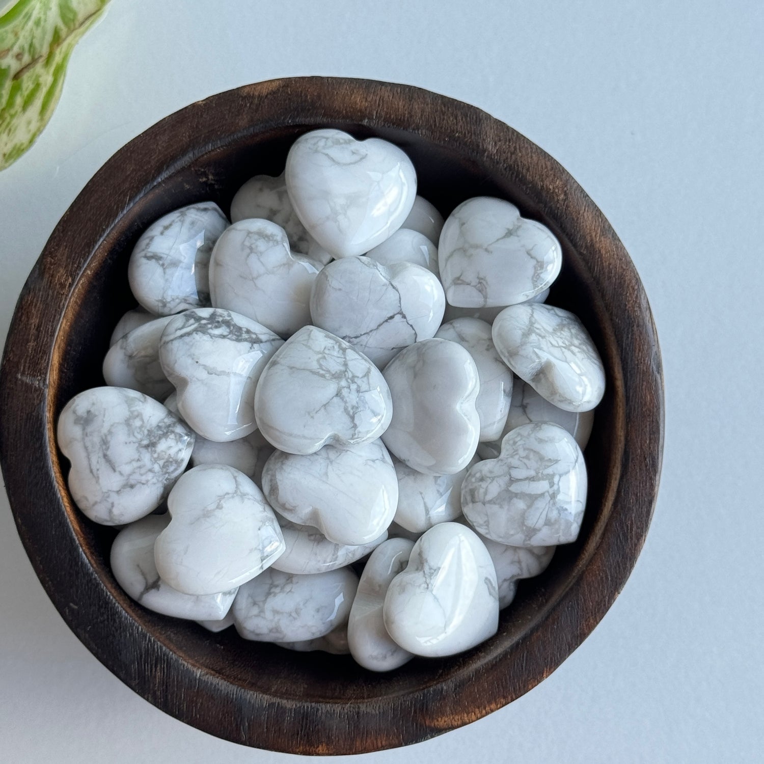 White Howlite Mini Heart 2cm