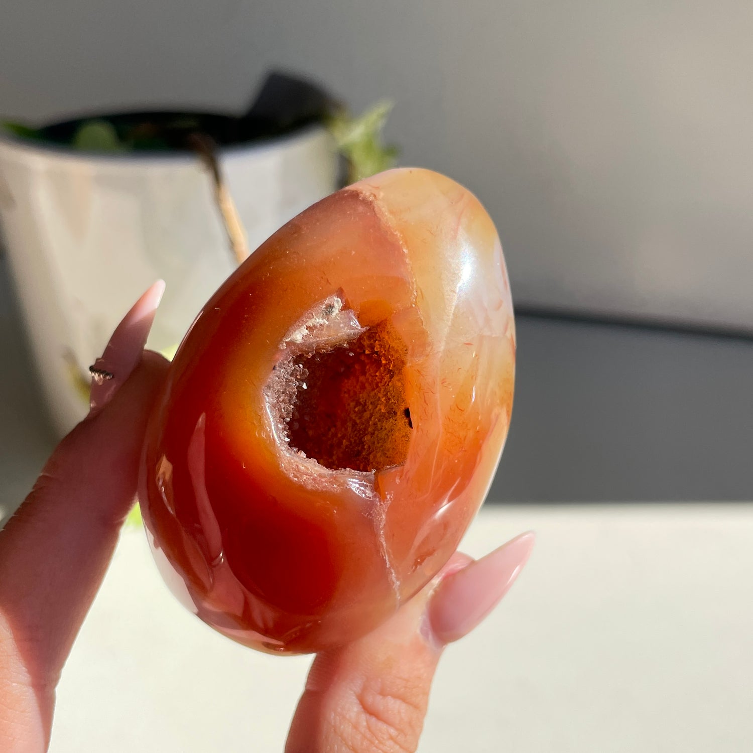 Carnelian Geode Egg 184g