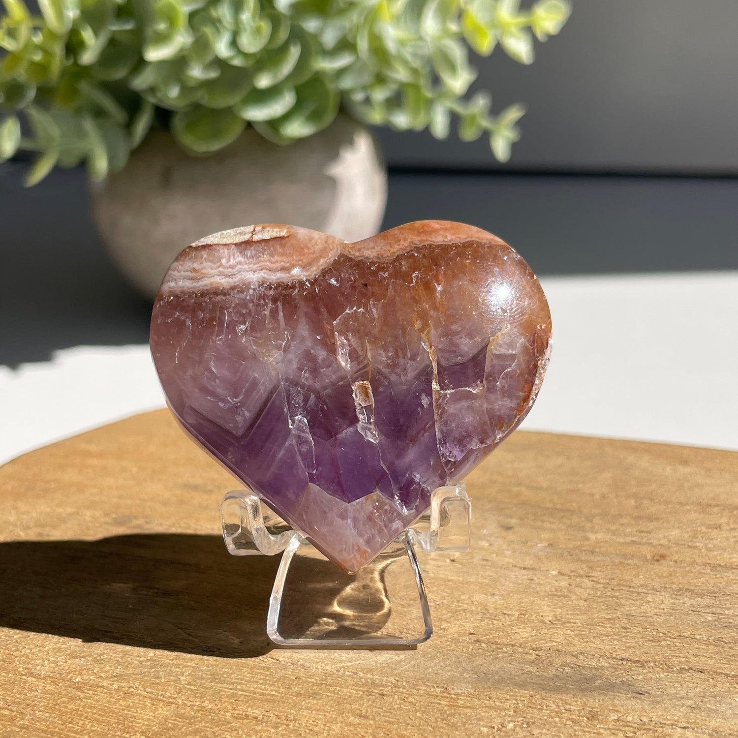Amethyst & Agate Heart 4.6cm