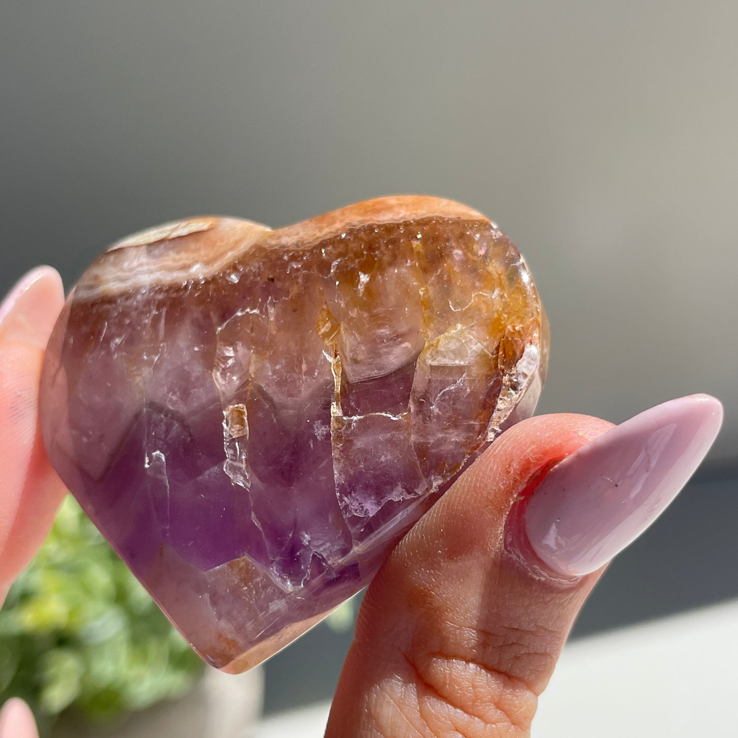 Amethyst & Agate Heart 4.6cm