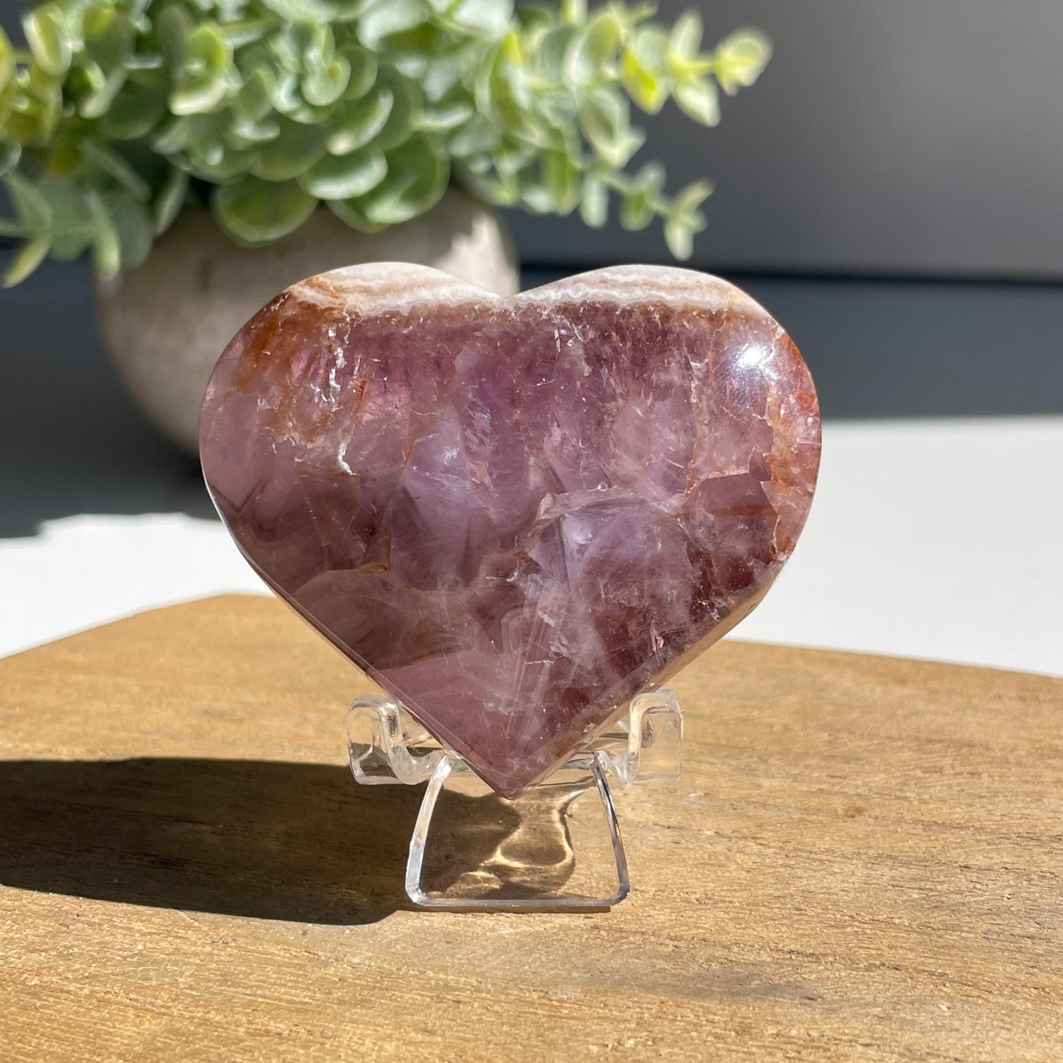 Amethyst & Agate Heart 5.3cm