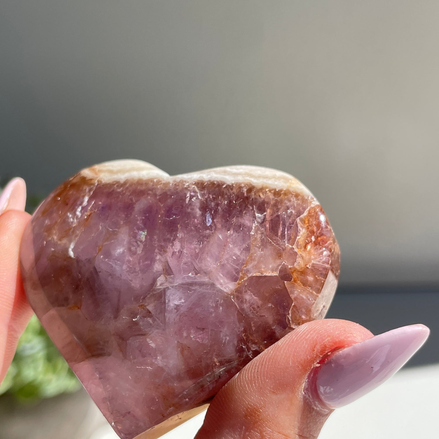 Amethyst & Agate Heart 5.3cm