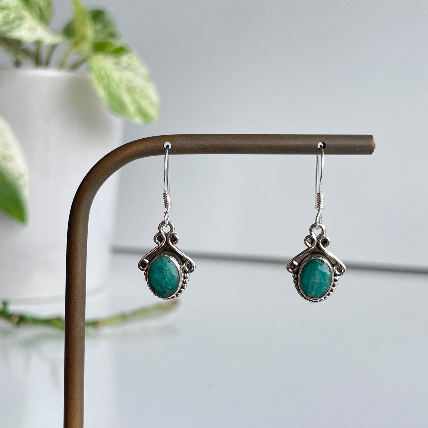 Emerald Oval Earrings