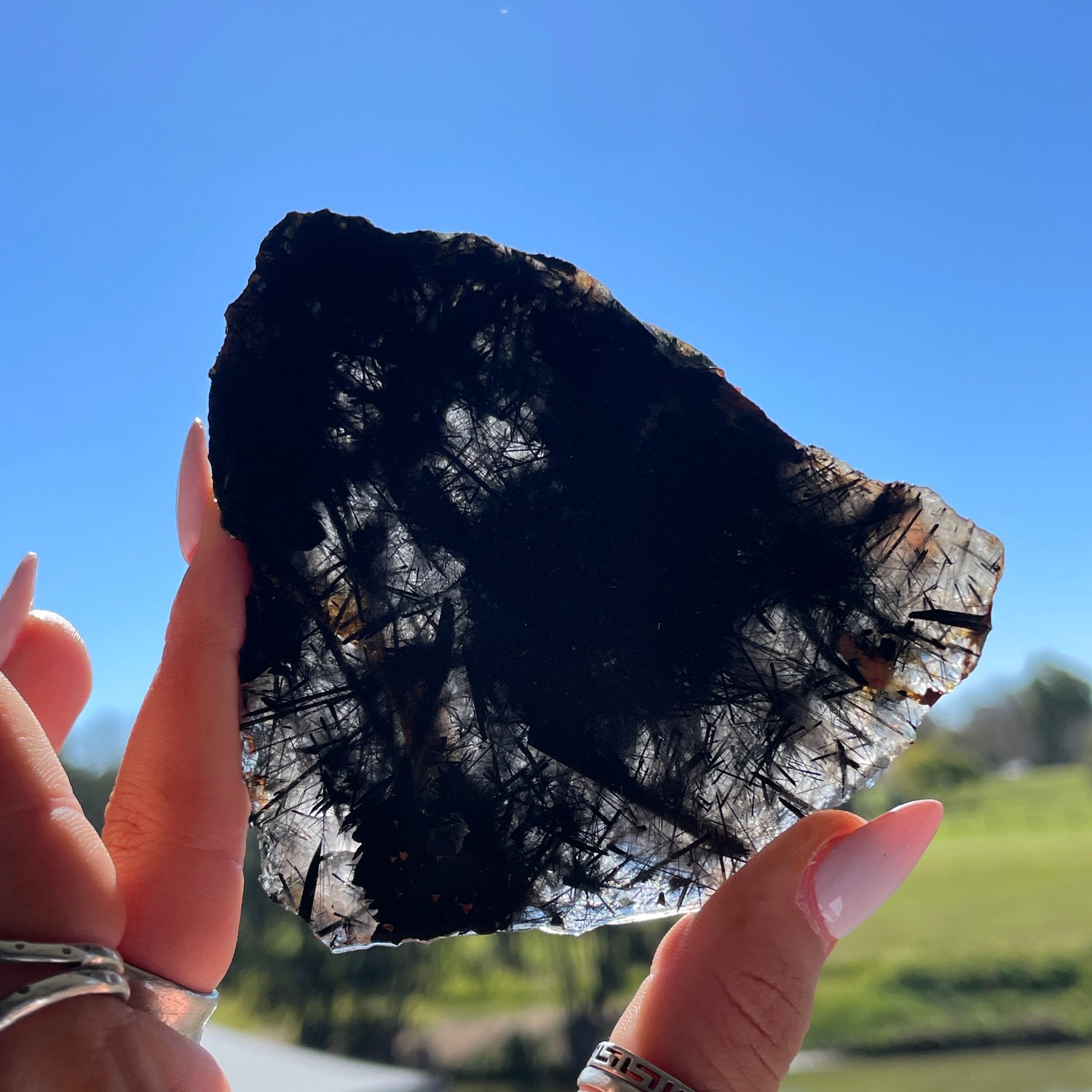 Tourmalinated Quartz Slice 110g