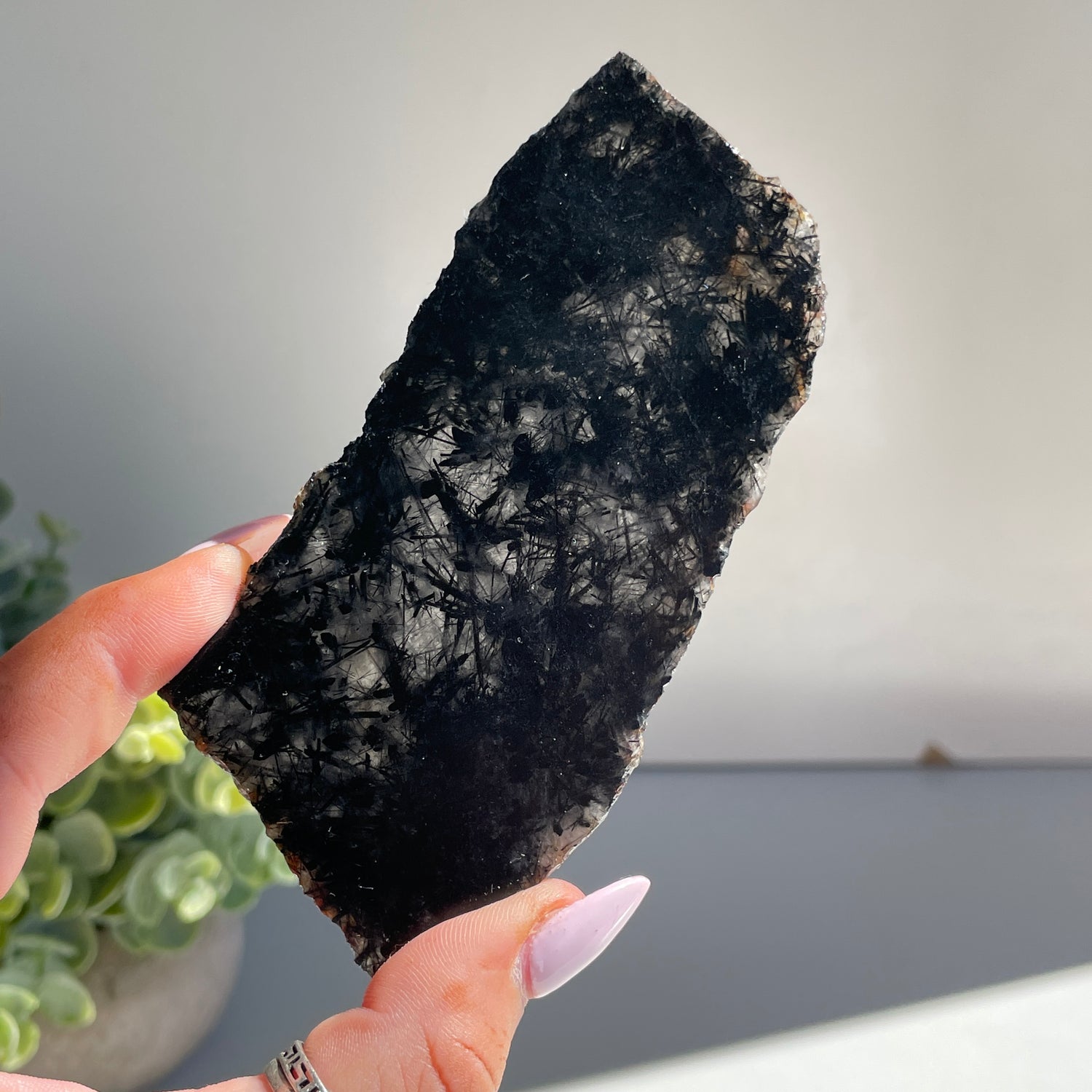 Tourmalinated Quartz Slice 78g