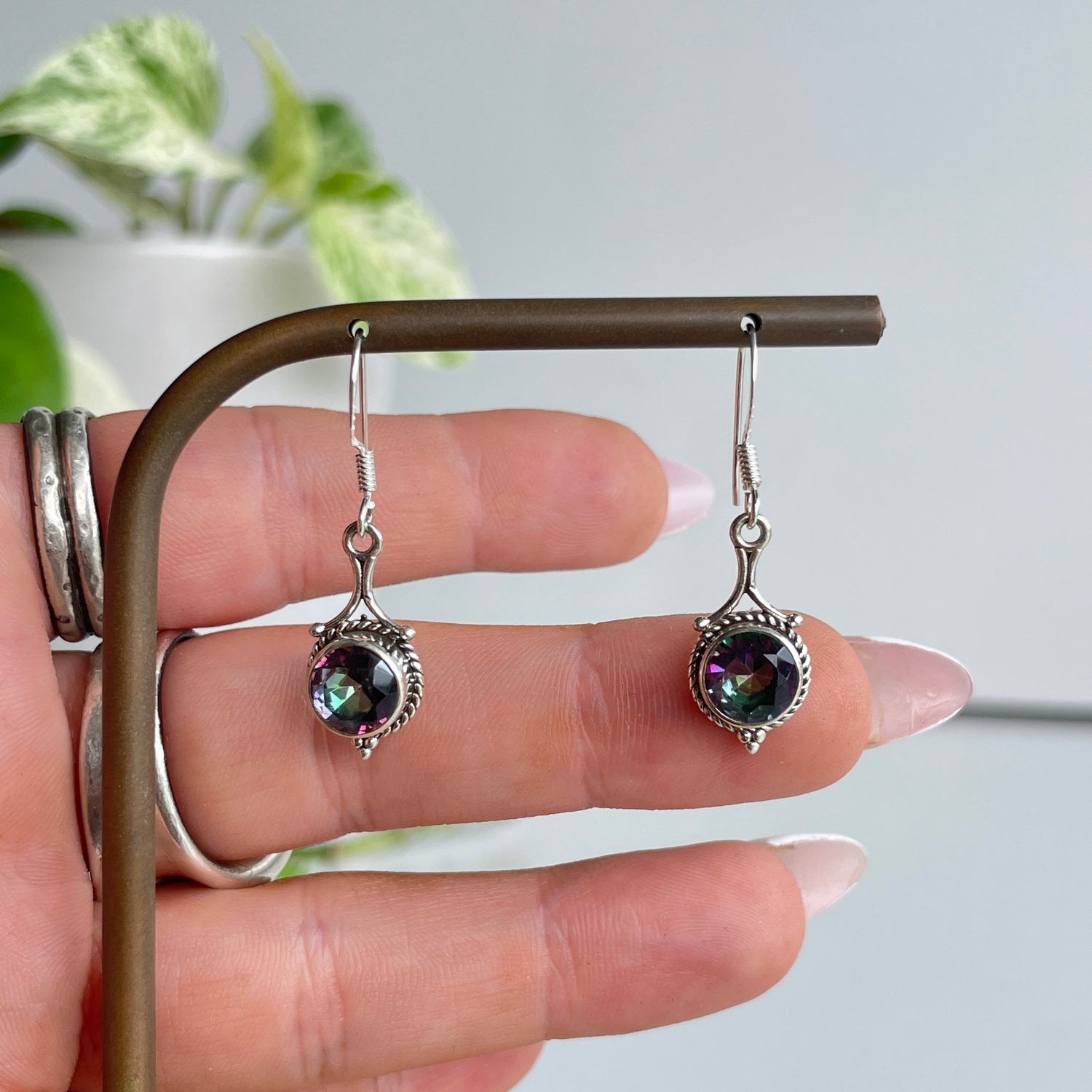 Mystic Topaz Round Earrings
