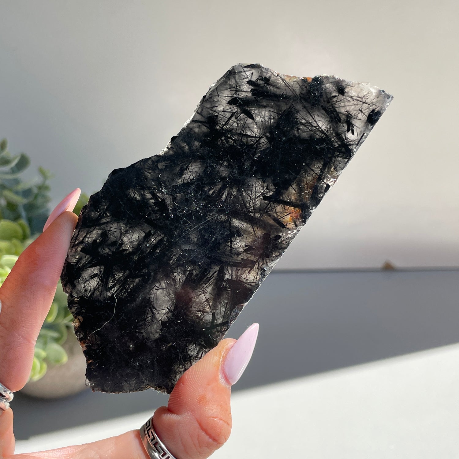 Tourmalinated Quartz Slice 94g