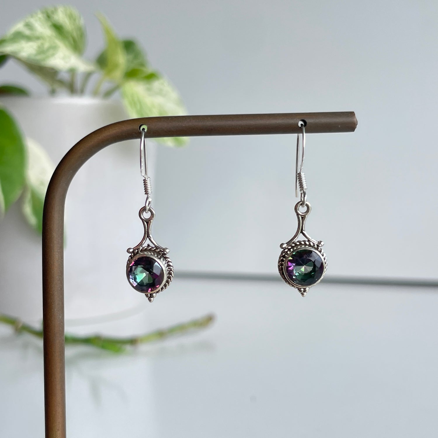 Mystic Topaz Round Earrings