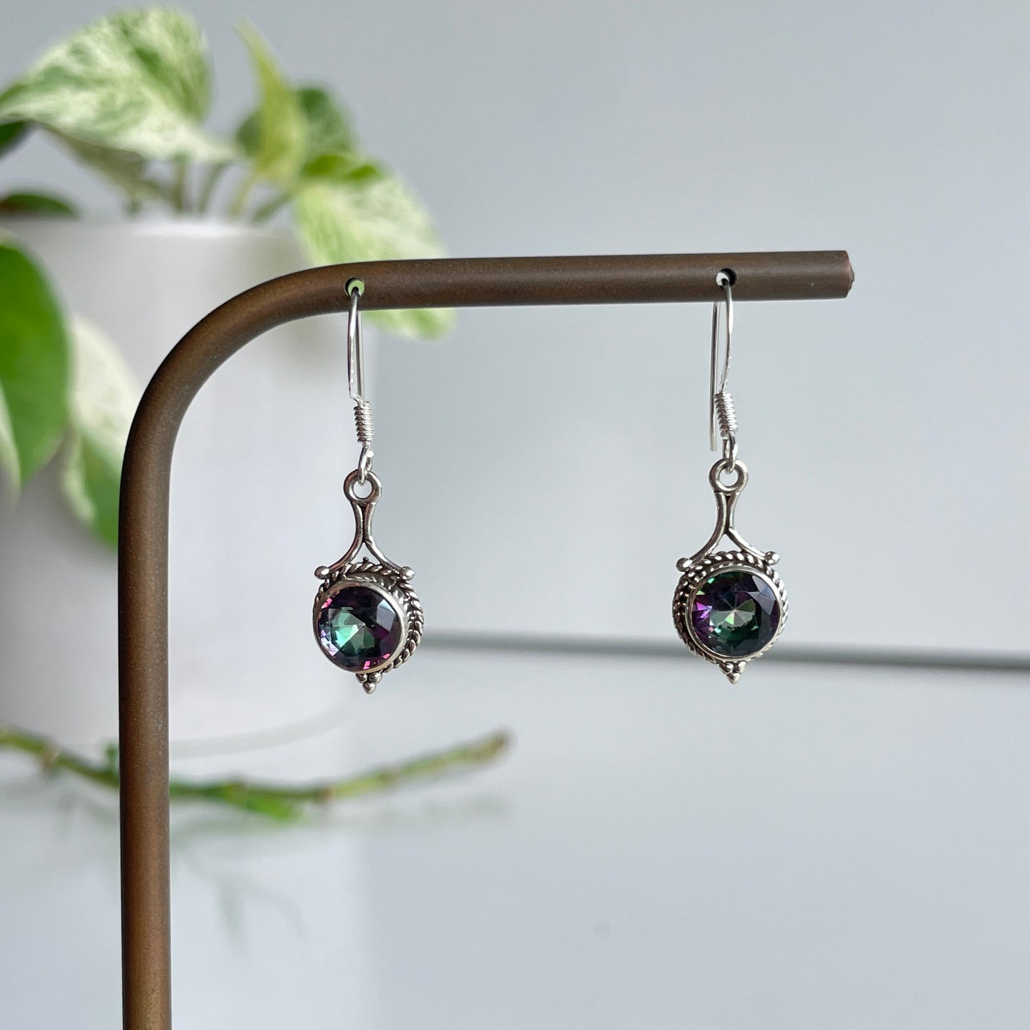 Mystic Topaz Round Earrings