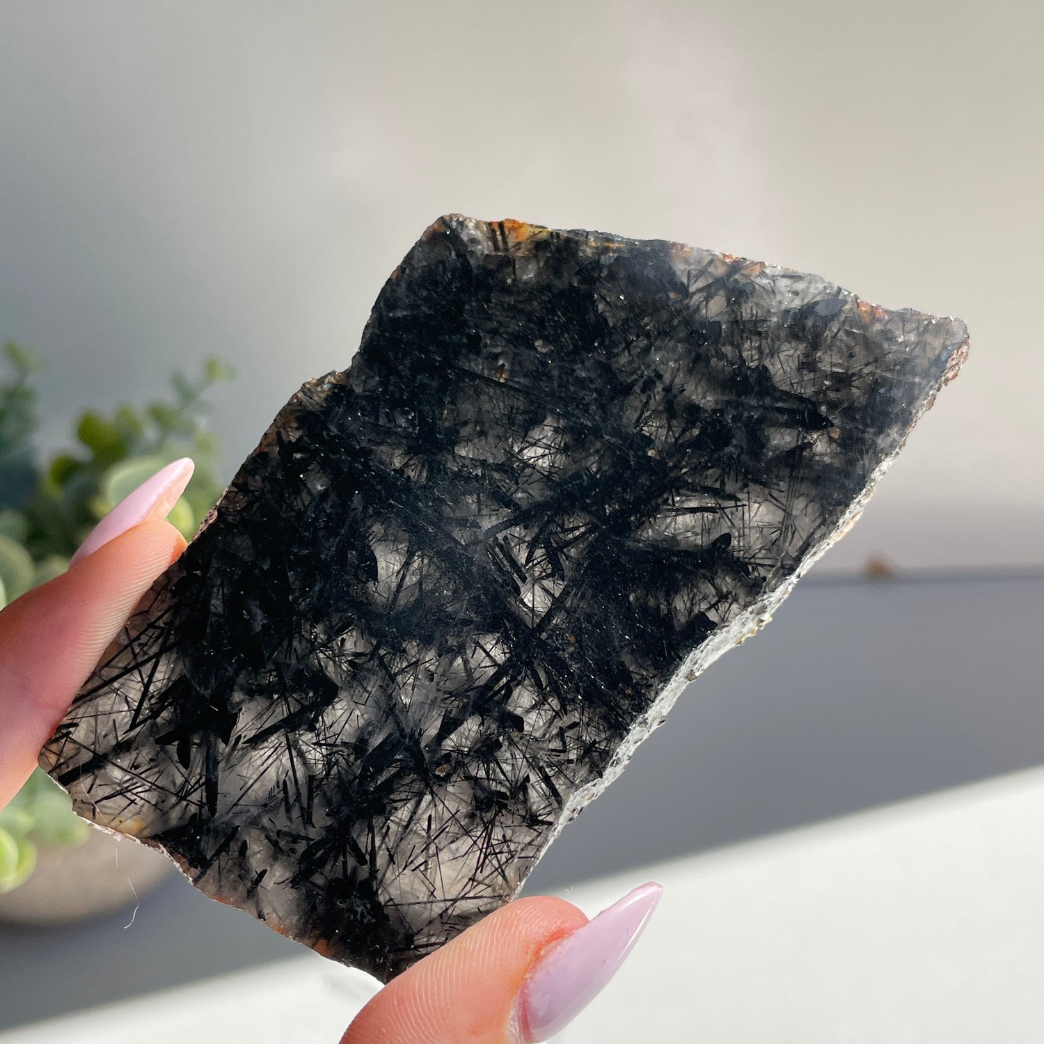 Tourmalinted Quartz Slice 94g