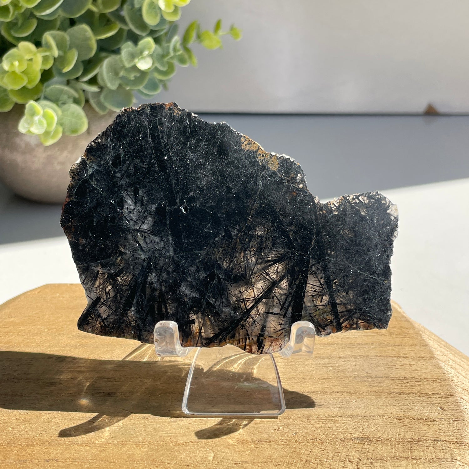Tourmalinated Quartz Slice 84g
