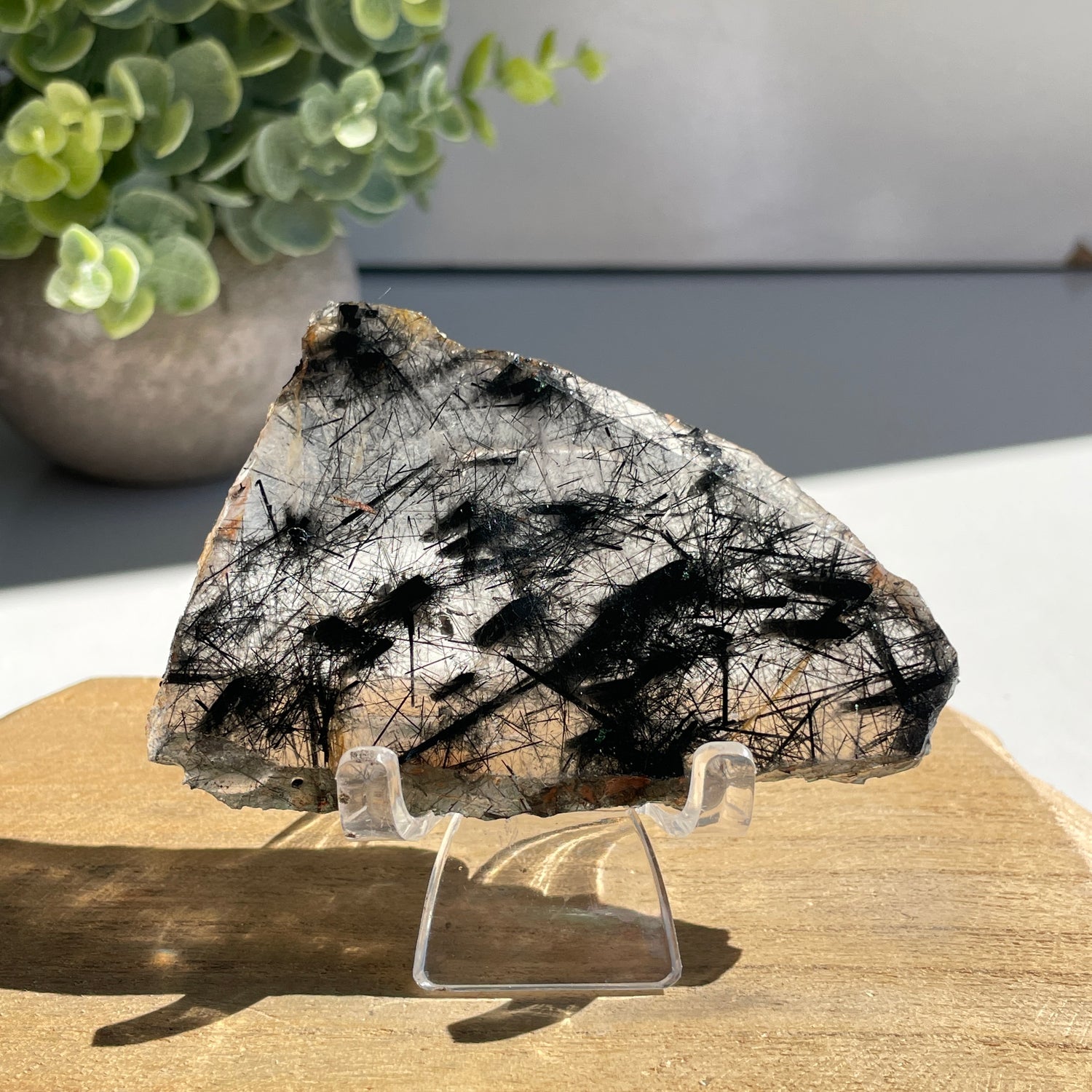 Tourmalinted Quartz Slice 74g