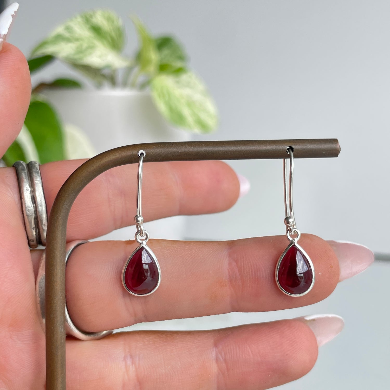 Garnet Teardrop Earrings