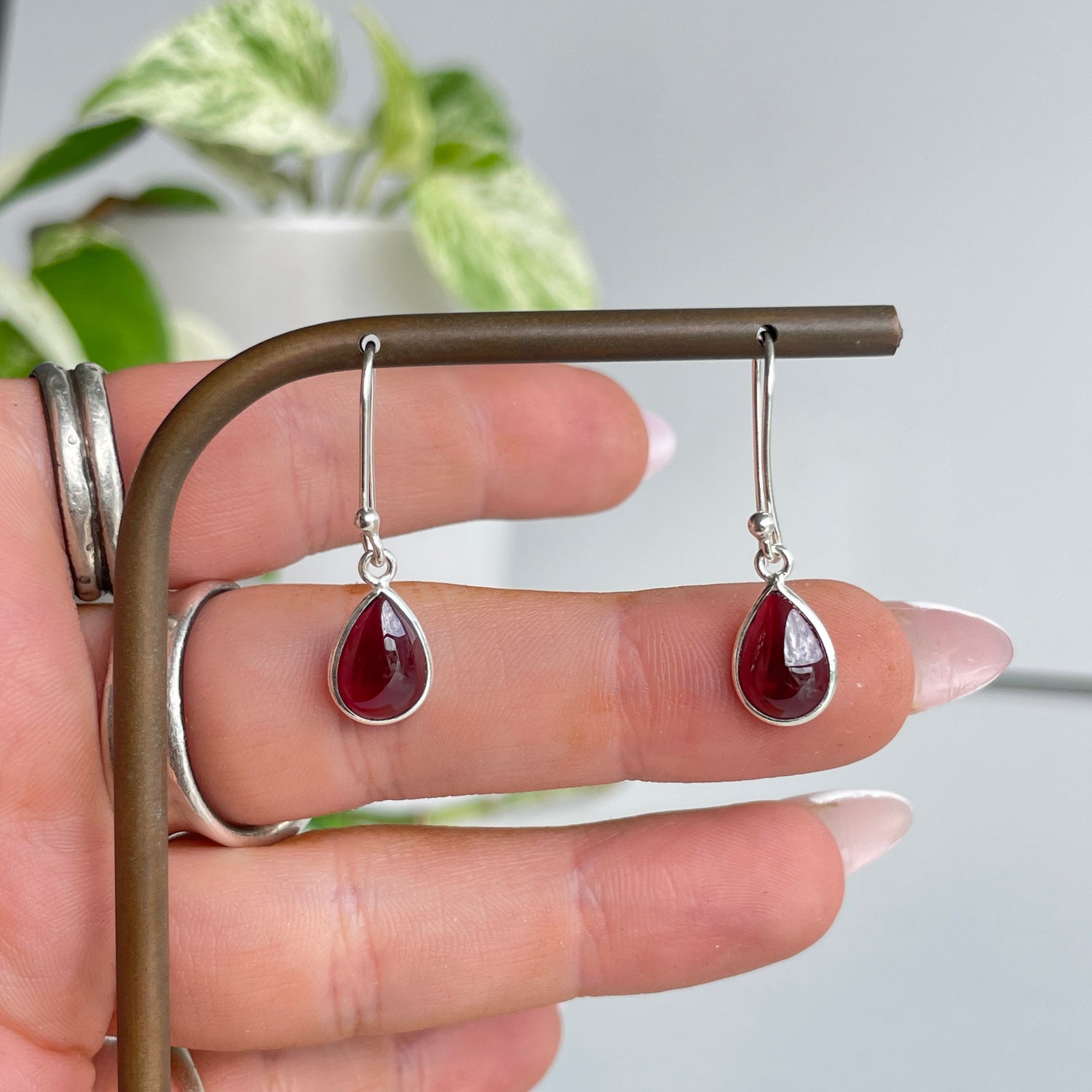 Garnet Teardrop Earrings