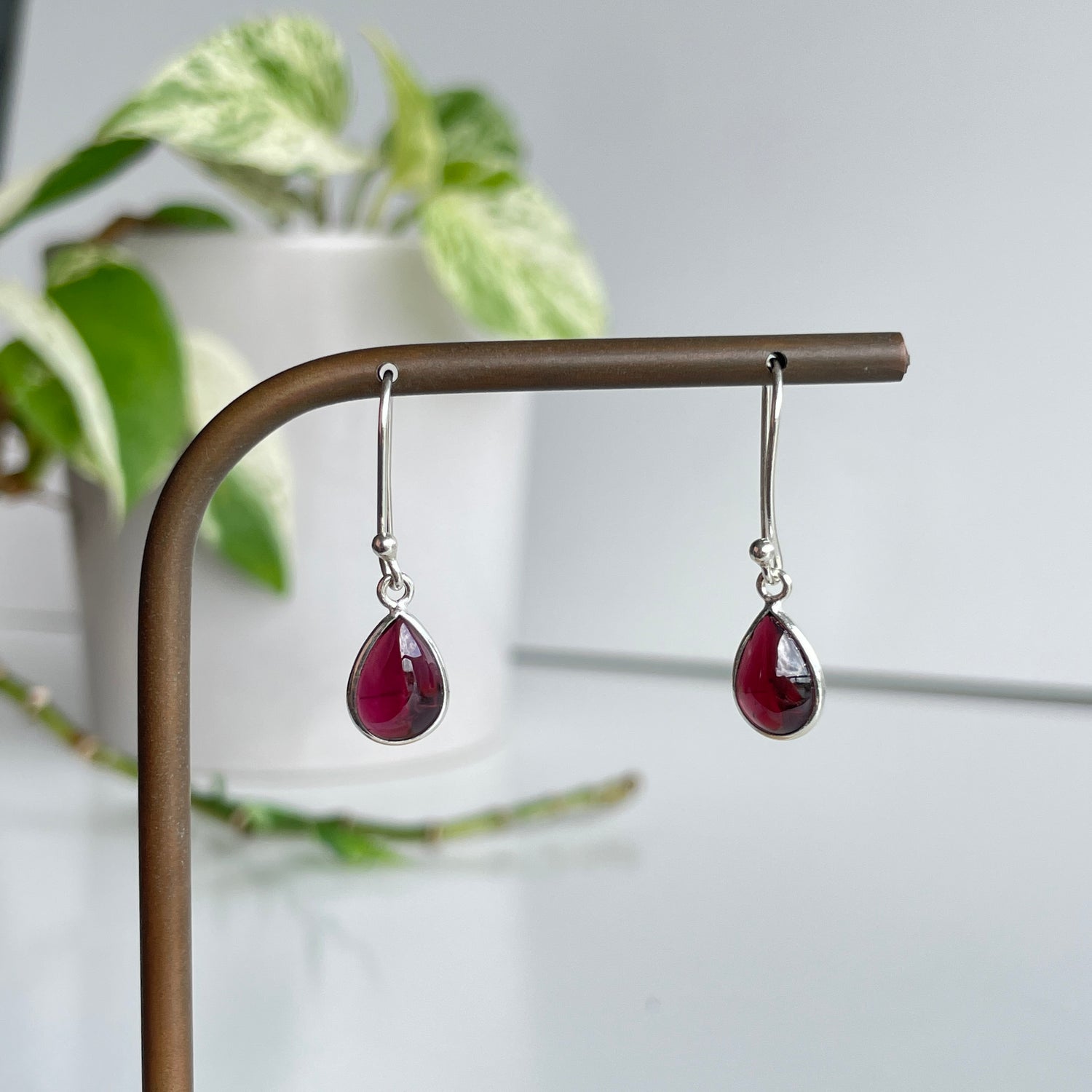 Garnet Teardrop Earrings