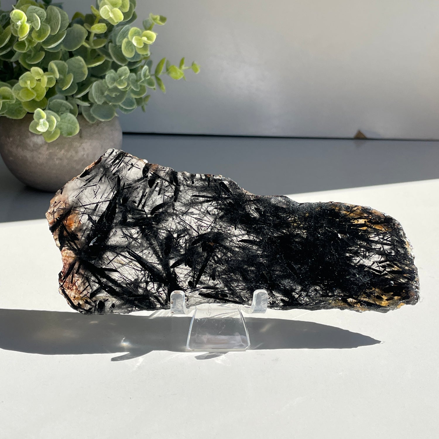 Tourmalinated Quartz Slice 200g