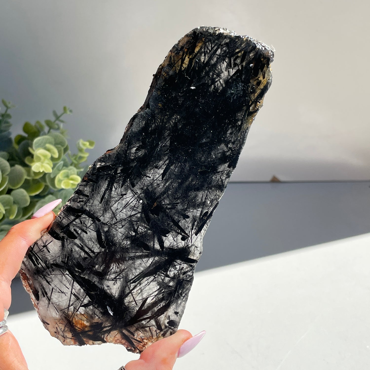 Tourmalinated Quartz Slice 200g