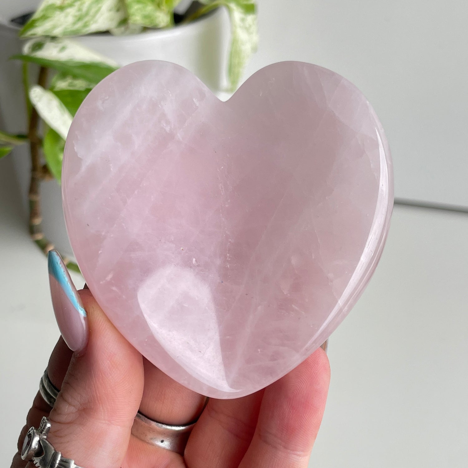 Rose Quartz Elevated Heart