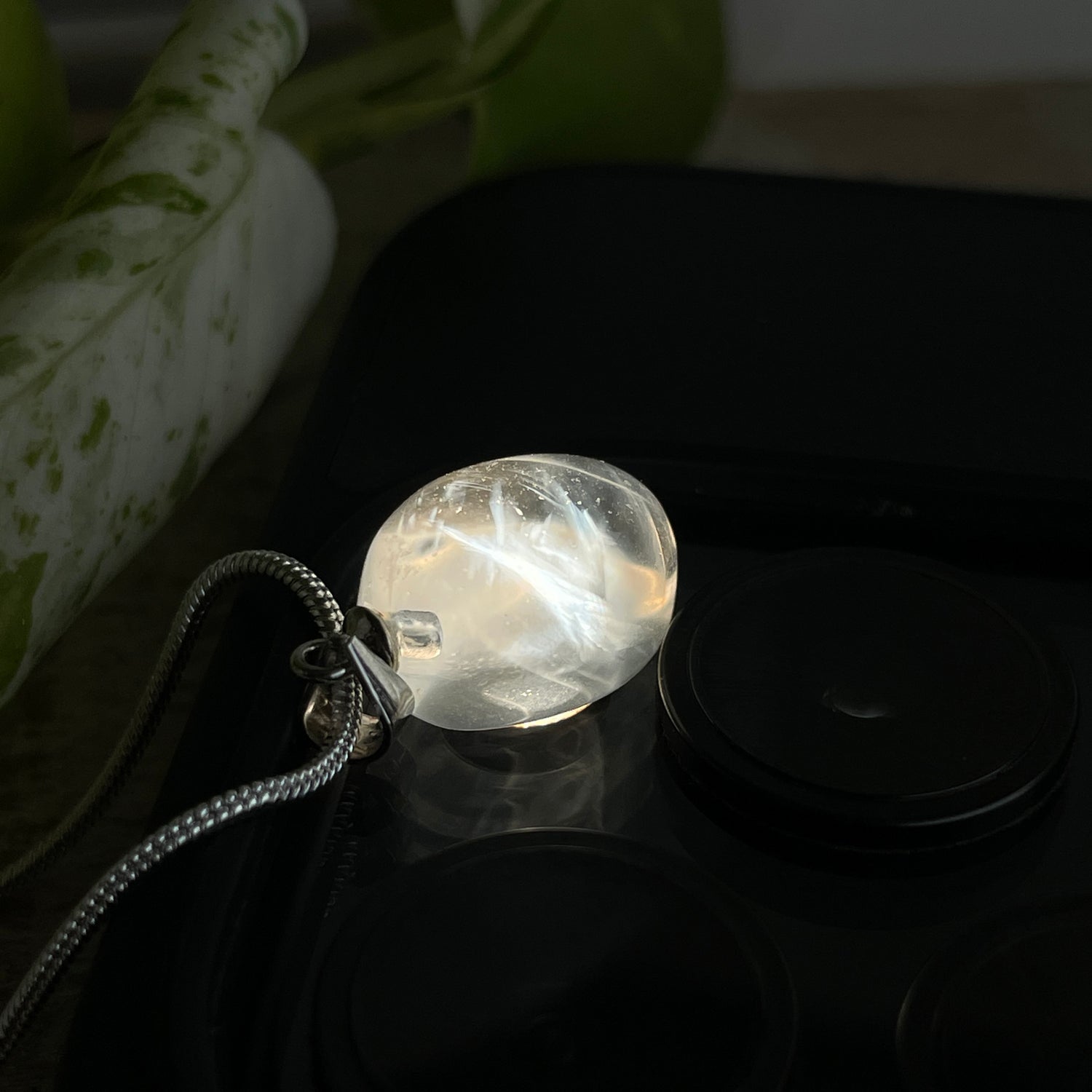 Blue Needle Quartz Oval Pendant 003