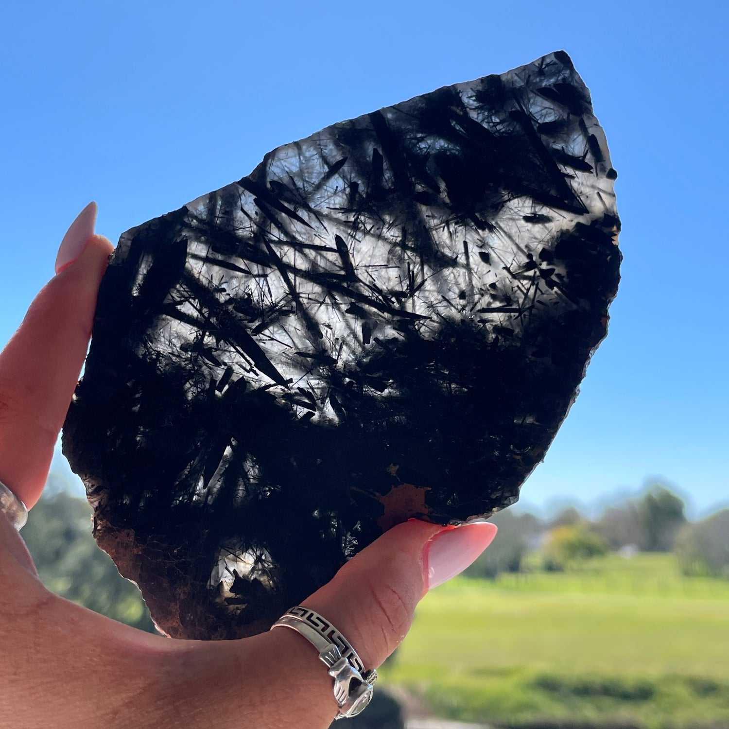 Tourmalinated Quartz Slice 184g