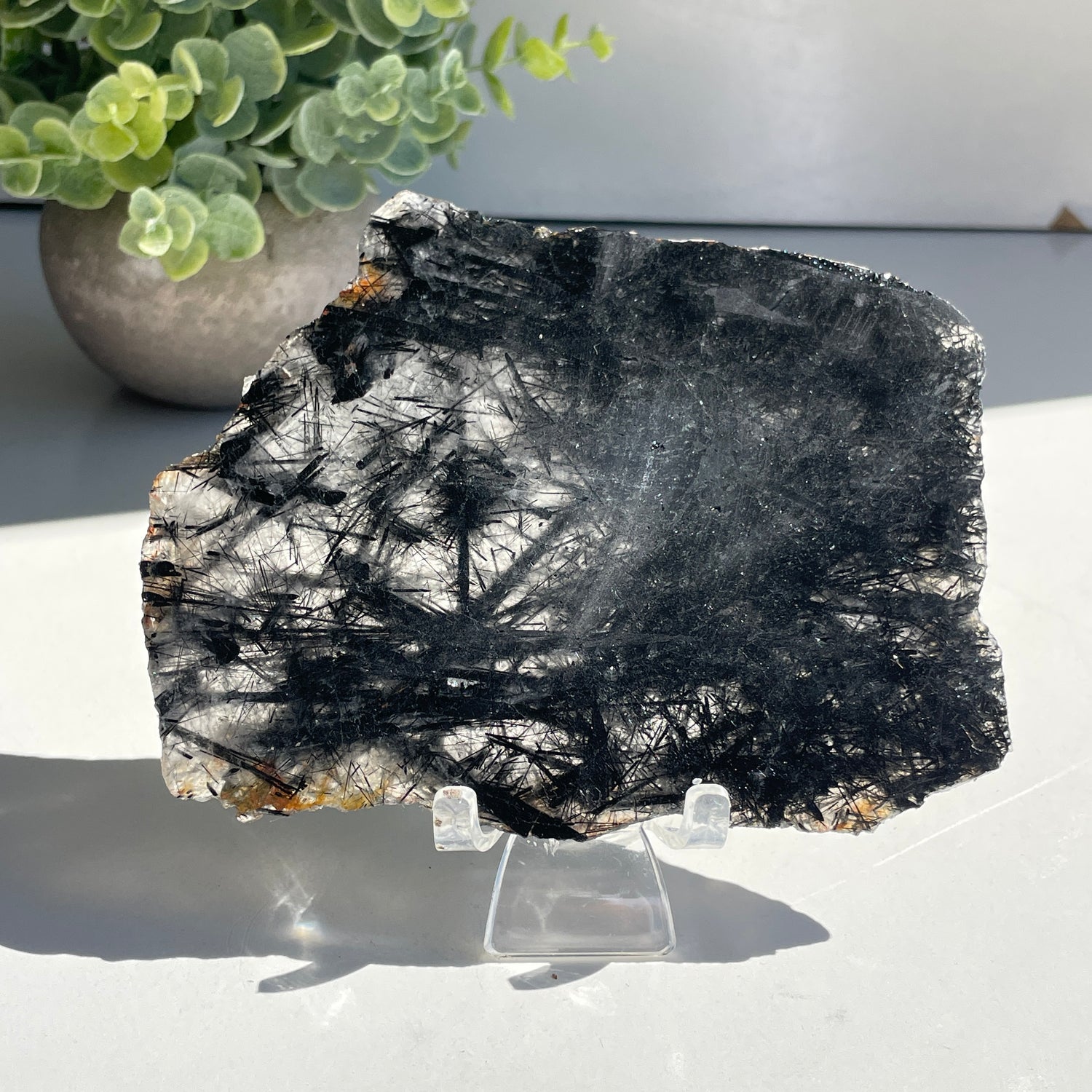 Tourmalinated Quartz Slice 248g