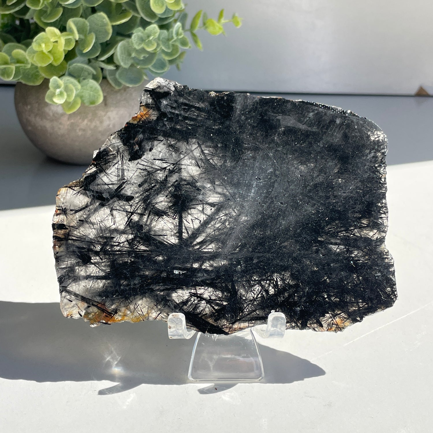 Tourmalinated Quartz Slice 248g