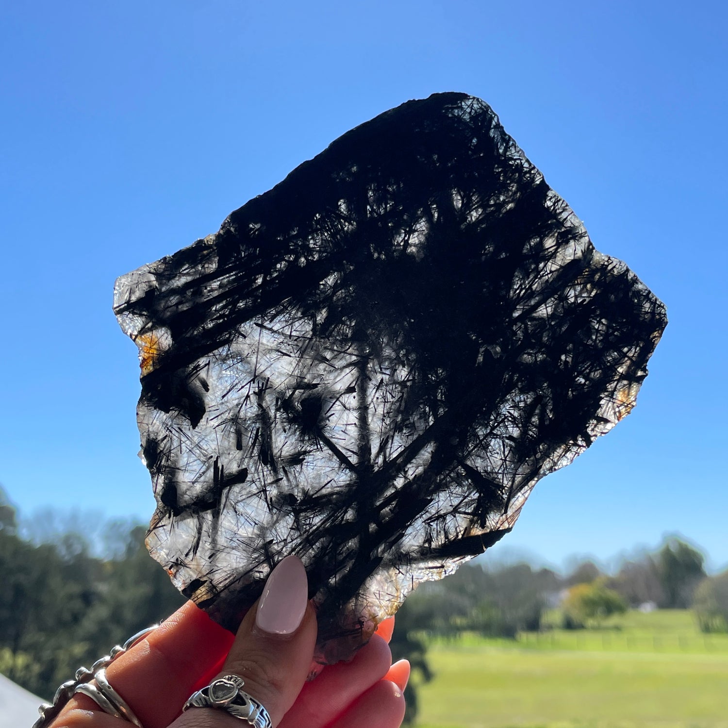 Tourmalinated Quartz Slice 248g