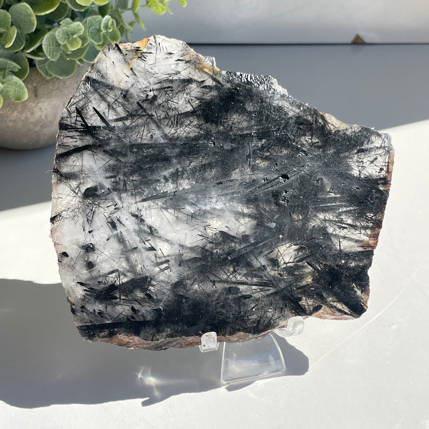 Tourmalinated Quartz Slice 408g