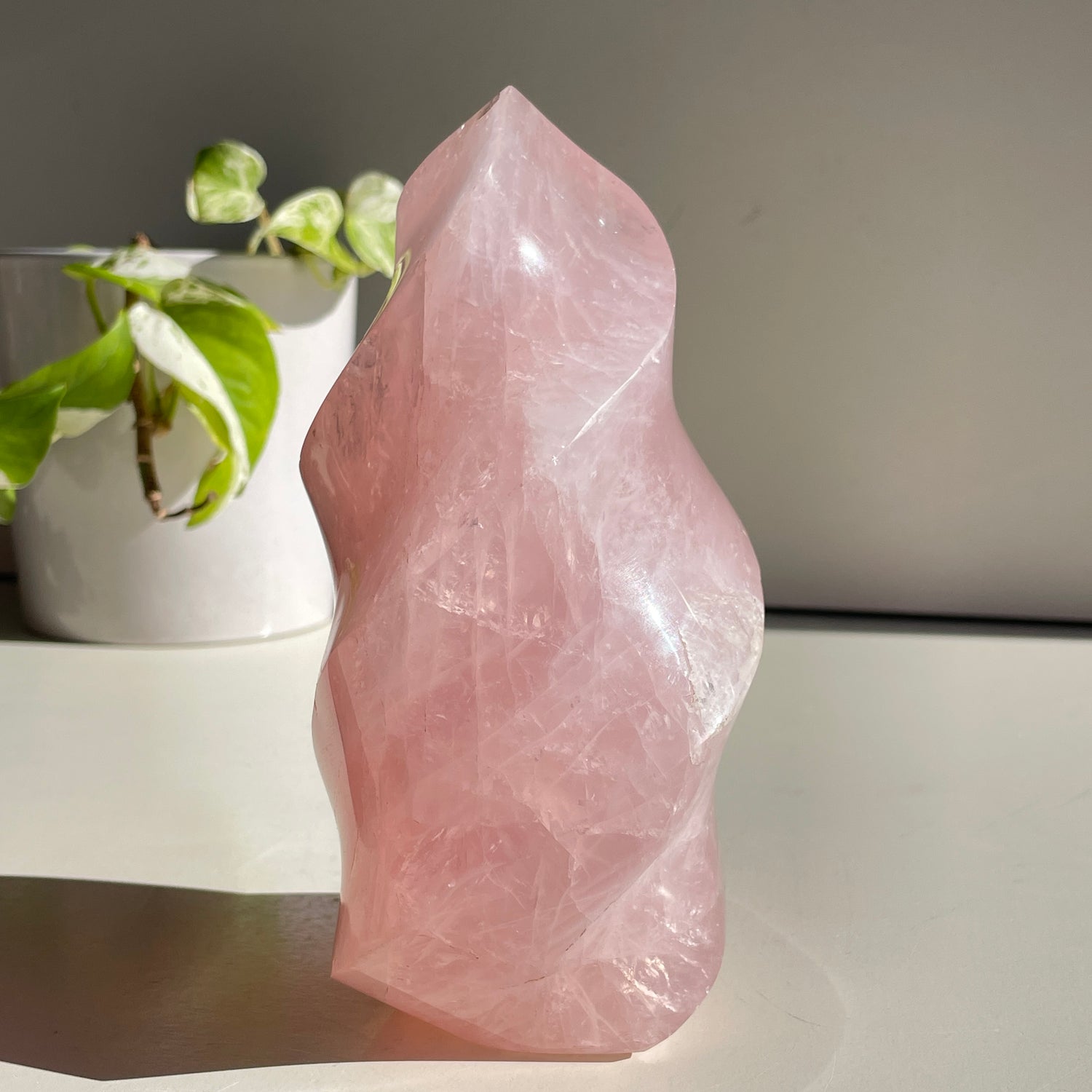 Rose Quartz Flame 15.9cm