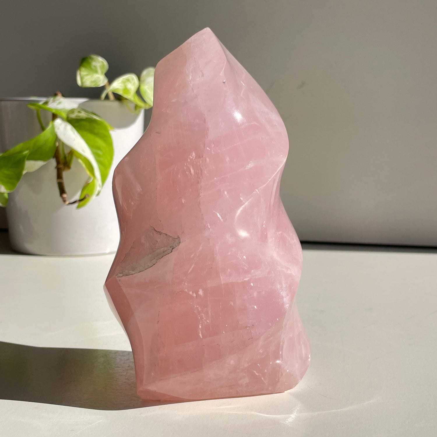 Rose Quartz Flame 15.9cm