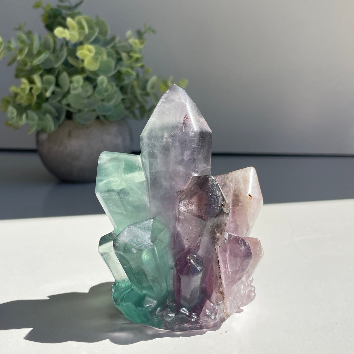 Fluorite Cluster Carving 9.6cm