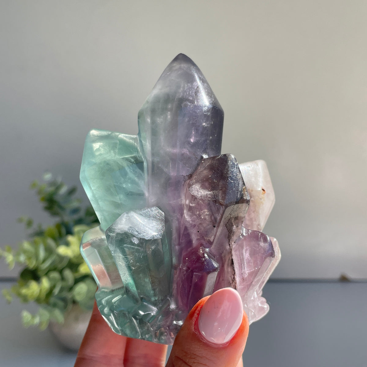 Fluorite Cluster Carving 9.6cm