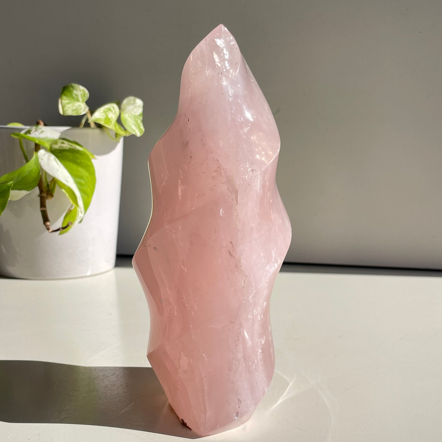 Rose Quartz Flame 19.5cm