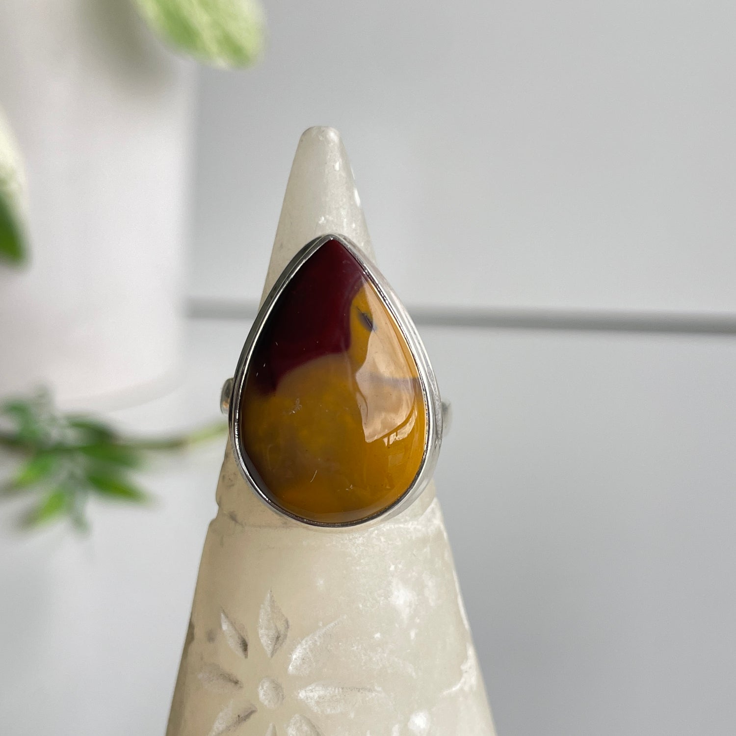 Mookaite Teardrop Ring Sz8.5