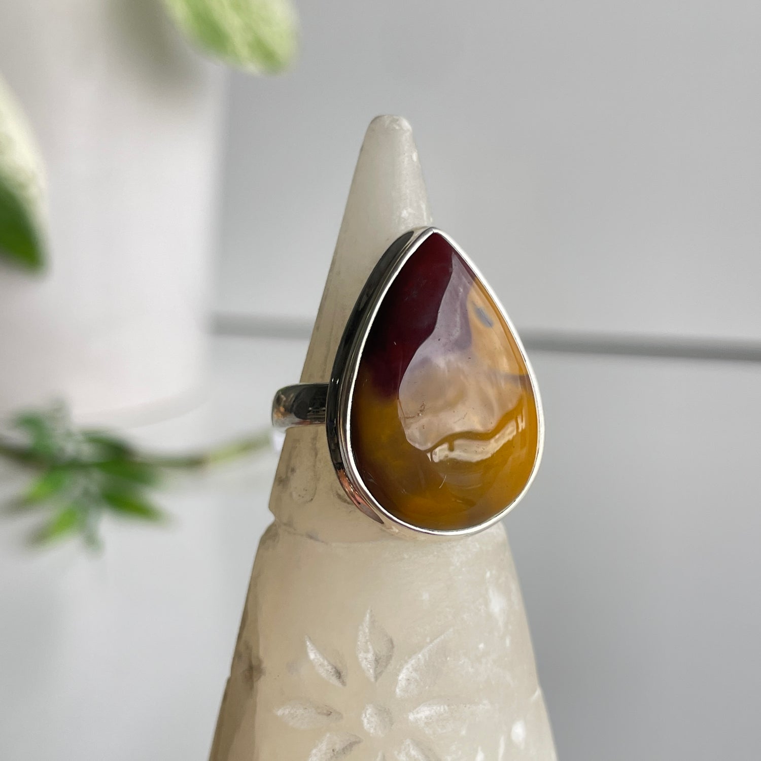 Mookaite Teardrop Ring Sz8.5
